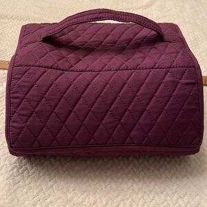 Purple Quilted Roll Out MakeUp Travel Bag